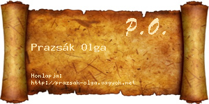 Prazsák Olga névjegykártya